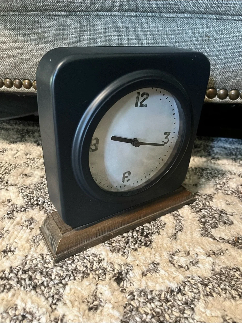 Mantel Clock with wood Base - Home Wall Decor